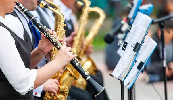 Woodwind instruments in an orchestra